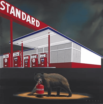 Robert Deyber Artist Signed Limited Edition Hand-crafted Stone Lithograph:"The Standard Bear"