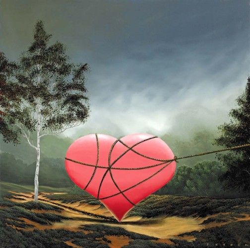 Robert Deyber Artist Signed Limited Edition Hand-crafted Stone Lithograph:"You Captured My Heart"