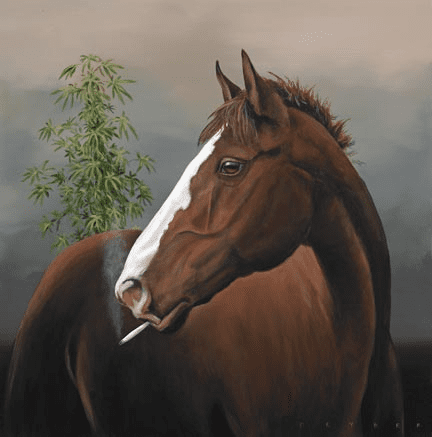 Robert Deyber Artist Signed Limited Edition Hand-crafted Stone Lithograph:"Your High Horse"