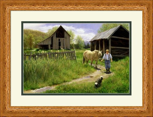 Robert Duncan Framed Art: "To Spring Pastures"