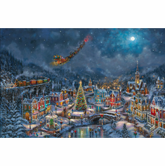 Robert Finale Artist Signed 2026 Christmas Limited Edition Canvas Giclee:"Over the Rooftops"