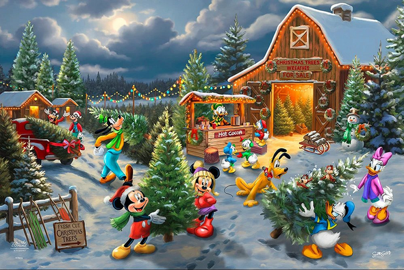 Scott Storm Disney Limited Edition Art: �Mickey and Minnie�s Christmas Tree Farm�