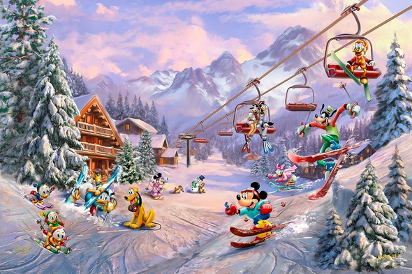 Scott Storm Disney Limited Edition Art: �Mickey and Minnie�s Ski Adventure�