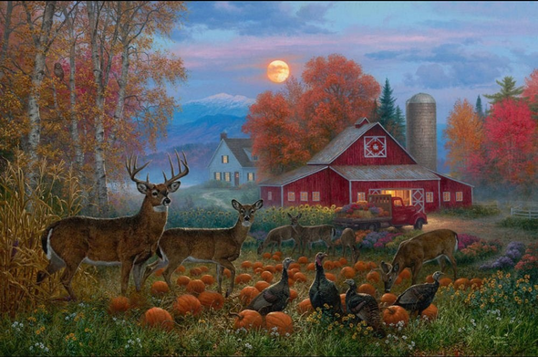 Abraham Hunter Artist Hand Signed Limited Edition Embellished Canvas Giclee:�Harvest Moon�