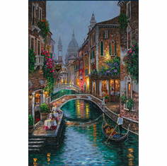 Robert Finale Artist Signed Limited Edition Hand-Embellished Canvas Giclee:"Venetian Charm"