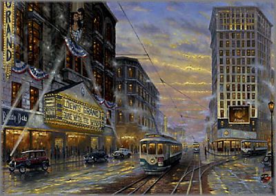 Robert Finale Hand Signed and Numbered Limited Edition Hand-Embellished Giclee on Canvas:"Atlanta Premiere 1939 "