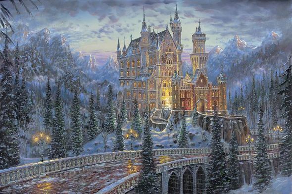 Robert Finale Hand Signed Limited Edition Embellished Canvas Giclee:"Bavarian Beauty"