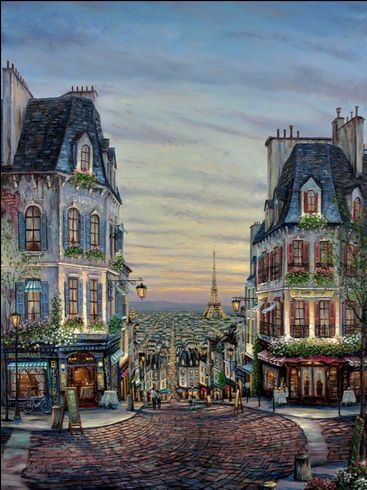 Robert Finale Hand Signed Limited Edition Embellished Giclee Canvas:"Via Le Romance"