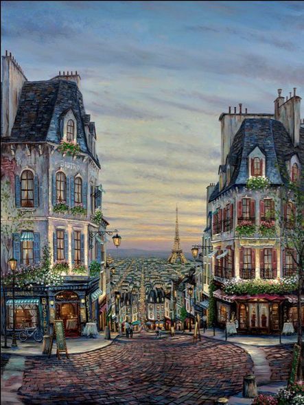 Robert Finale Hand Signed Limited Edition Embellished Giclee Canvas:"Via Le Romance"