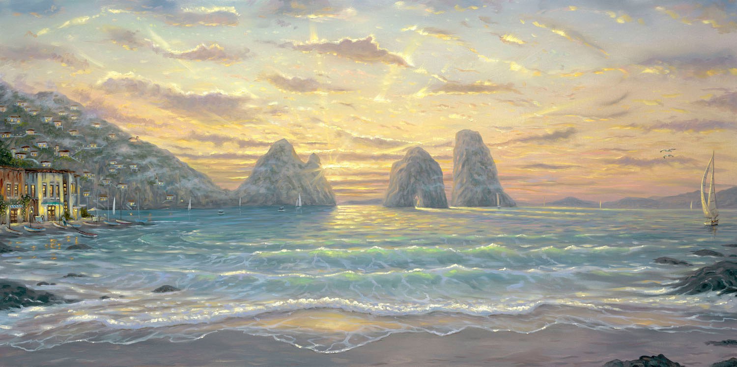 Robert Finale Original Art with Free Framing:"A New Dawn - Capri - Italy"
