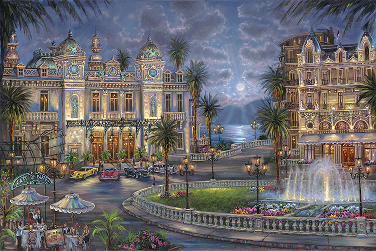 Robert Finale Original Art with Free Framing:"Casino de Monte Carlo - Monaco"