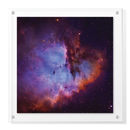 Robert Gendler Limited Edition Ready to Hang Giclee on Clear Acrylic: "Emission Nebula and Open Cluster in Cassiopeia"