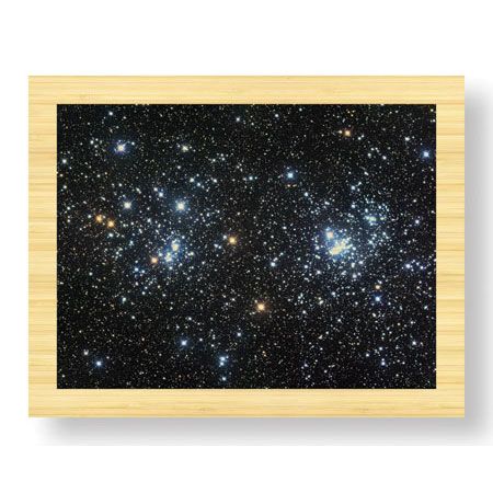 Robert Gendler Limited Edition Ready to Hang Giclee on Sustainable Bamboo: "The Double Cluster"