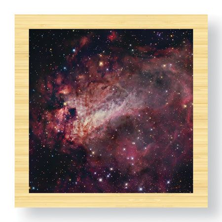 Robert Gendler Limited Edition Ready to Hang Giclee on Sustainable Bamboo: "The Omega Nebula in Saggitarius"
