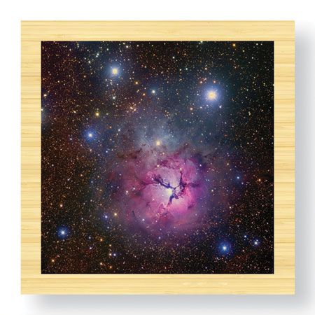 Robert Gendler Limited Edition Ready to Hang Giclee on Sustainable Bamboo: "The Trifid Nebula in Sagittarius"