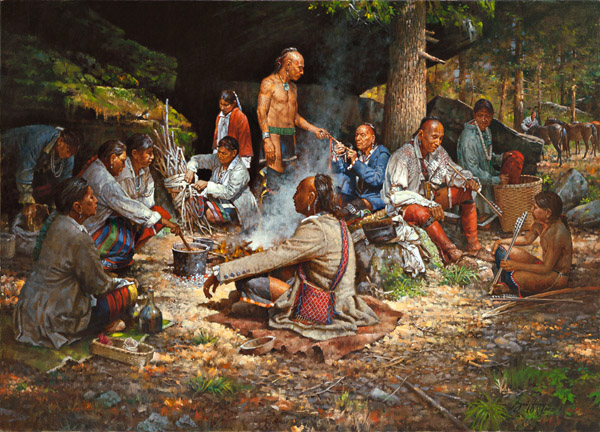 Robert Griffing Artist Signed Limited Edition Canvas Giclee:"Camp At Bear Rocks"