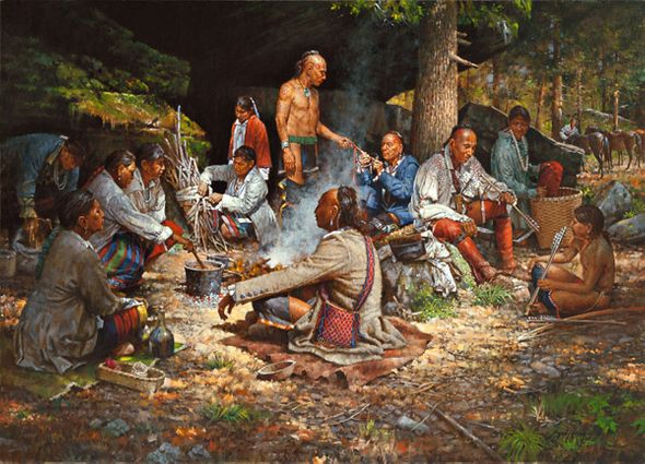 Robert Griffing Artist Signed Limited Edition Canvas Giclee:"Camp At Bear Rocks"