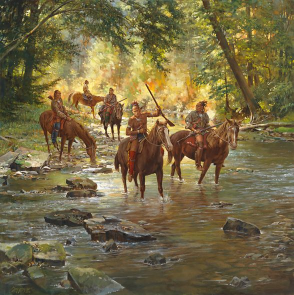Robert Griffing Artist Hand-Signed Limited Edition Canvas Giclee:"Crossing Slippery Rock Creek"