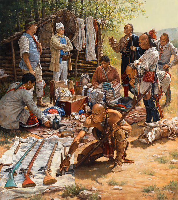 Robert Griffing Artist Hand-Signed Limited Edition Canvas Giclee:"We Have Come To Trade"