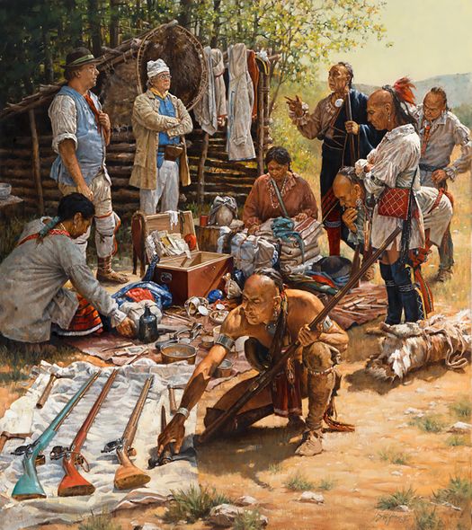 Robert Griffing Artist Hand-Signed Limited Edition Canvas Giclee:"We Have Come To Trade"