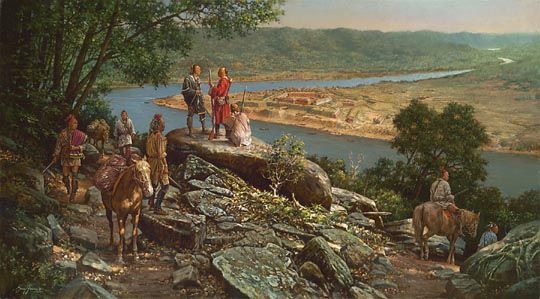 Robert Griffing Artist Signed Limited Edition Canvas Giclee:"On the Trail to Fort Pitt"