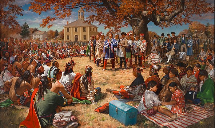 Robert Griffing Artist Signed Limited Edition Canvas Giclee: "The Great Treaty of Canandaiqua"