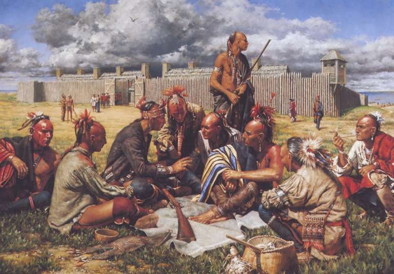 Robert Griffing Limited Edition Lithograph:"The Conspiracy -Fort Michilimackinac 1763 "