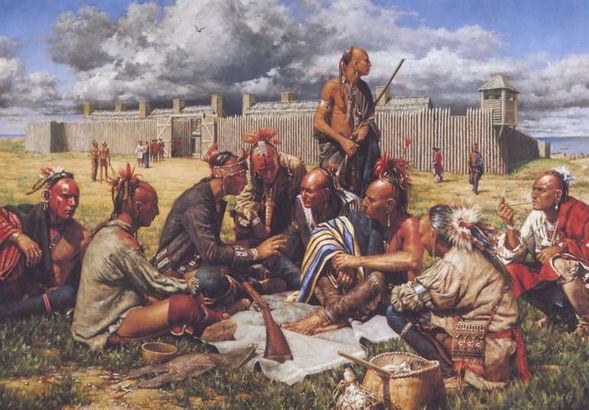 Robert Griffing Limited Edition Lithograph:"The Conspiracy -Fort Michilimackinac 1763 "
