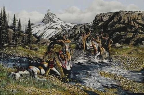 Robert Hudson Signed and Numbered Limited Edition Lithograph: "Frontier Confrontation"