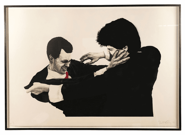 Robert Longo Rare Vintage Artist Signed Lithograph: "Frank & Glenn"