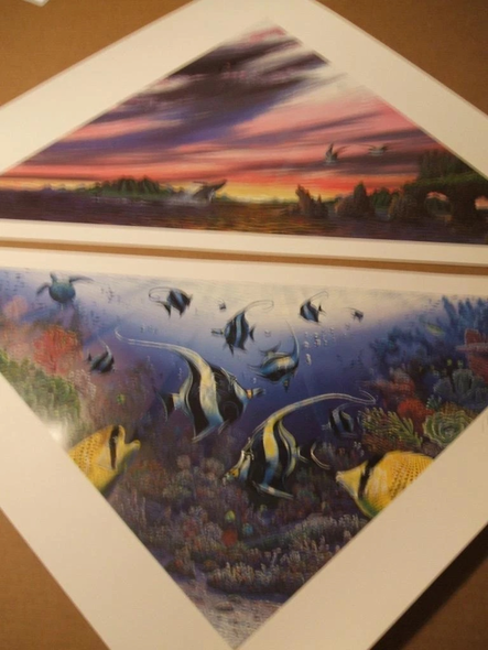 Robert Lyn Nelson Mixed Media Print: "Diamonds of the Sea"