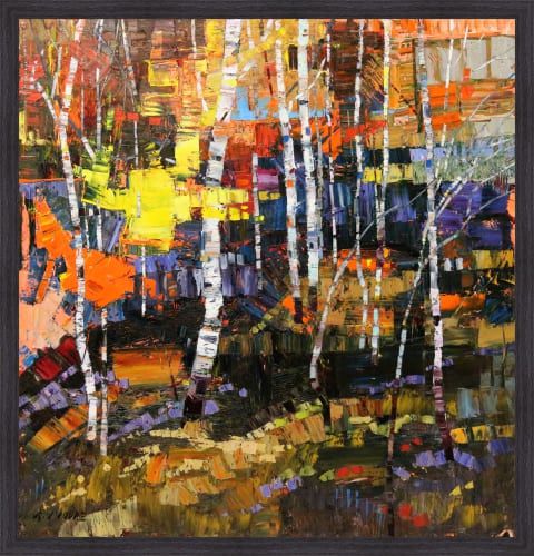 ROBERT MOORE 21X21 FRAMED 3 D CANVAS:"AUTUMNTIDE"
