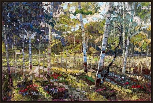 ROBERT MOORE 31.5X46.5 FLOAT FRAMED CANVAS:"EXUBERANCE OF SUMMER"