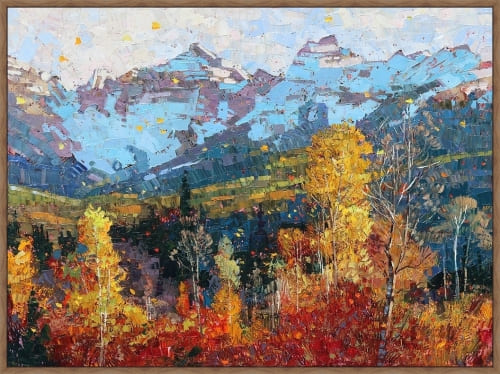 ROBERT MOORE 31.75X41.75 STACKED FRAMED CANVAS:"AUTUMN IN THE ROCKIES"