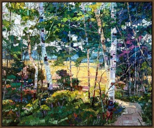 ROBERT MOORE 35.5X42.5 FRAMED 3D CANVAS:"COOL SUMMER"