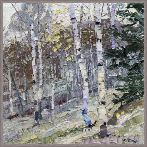 ROBERT MOORE 38X38 FLOAT FRAMED CANVAS:"ASPENS"