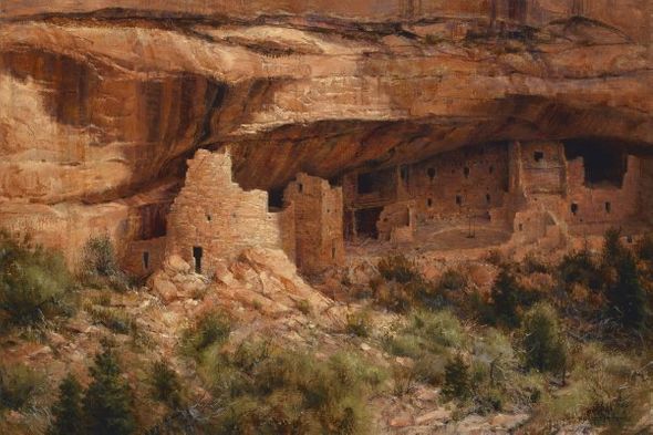 Robert Peters Handsigned and Numbered Limited Edition Giclee on Canvas : "Ancient Empire, Mesa Verde"