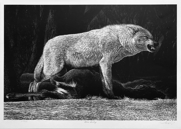Robert Pow Artist Hand-signed Limited Edition Lithograph: "LONE SENTRY"