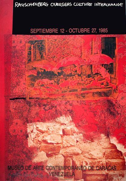 Robert Rauschenberg Rare Vintage Artist Signed Offset Lithograph: "ROCI: Venezuela"
