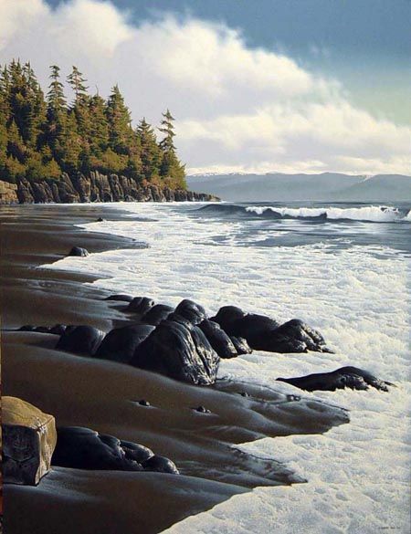 Robert Ross Hand Signed and Numbered Limited Edition Giclee :" Mystic Beach "