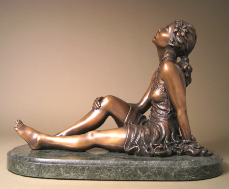 Robert Russell Handcrafted Solid Bronze Sculpture:"Dawn - Sunkissed"