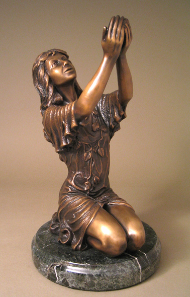 Robert Russell Handcrafted Solid Bronze Sculpture:"Dawn - Wishing"