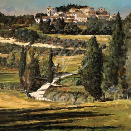 Robert Schaar Limited Edition Hand-Embellished Giclee on Canvas:"Cedona, Italy"