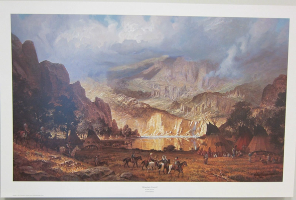 Robert Summers Signed and Numbered Limited Edition Lithograph: "Mountain Council"