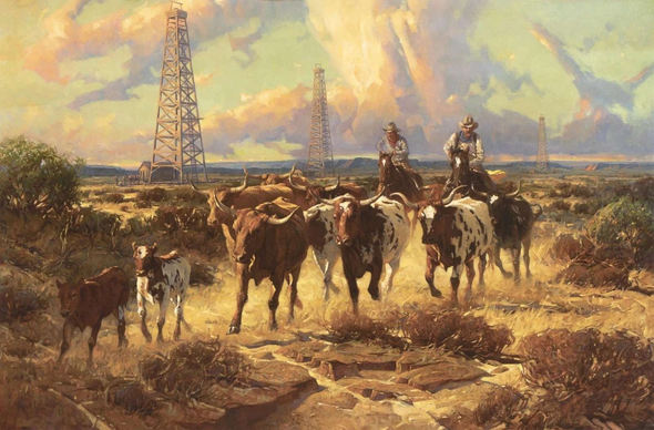 Robert Summers Signed Limited Edition  Lithograph Print on Paper: "Texas Gold"