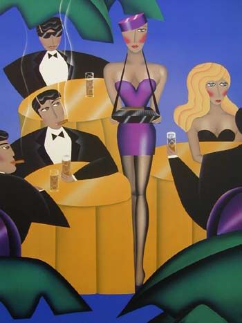 Robin Morris Artist Signed Limited Edition Lithograph:"Cigar, Cigarette"