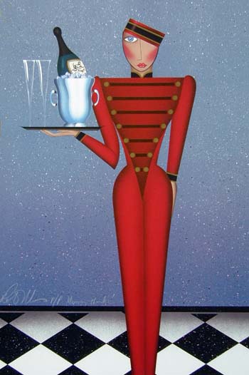 Robin Morris Hand Signed Publisher Proof Lithograph:"Room Service (PP)"