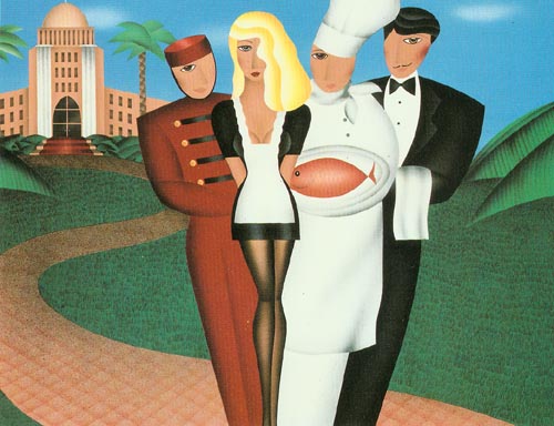 Robin Morris Limited Edition Lithograph on Paper: "At Your Service"