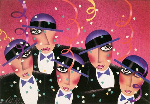Robin Morris Limited Edition Lithograph on Paper: "Cast Party"