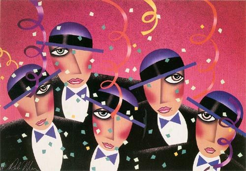 Robin Morris Limited Edition Lithograph on Paper: "Cast Party"